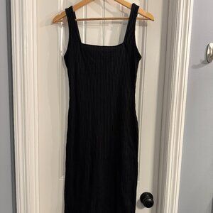Black square neck LBD